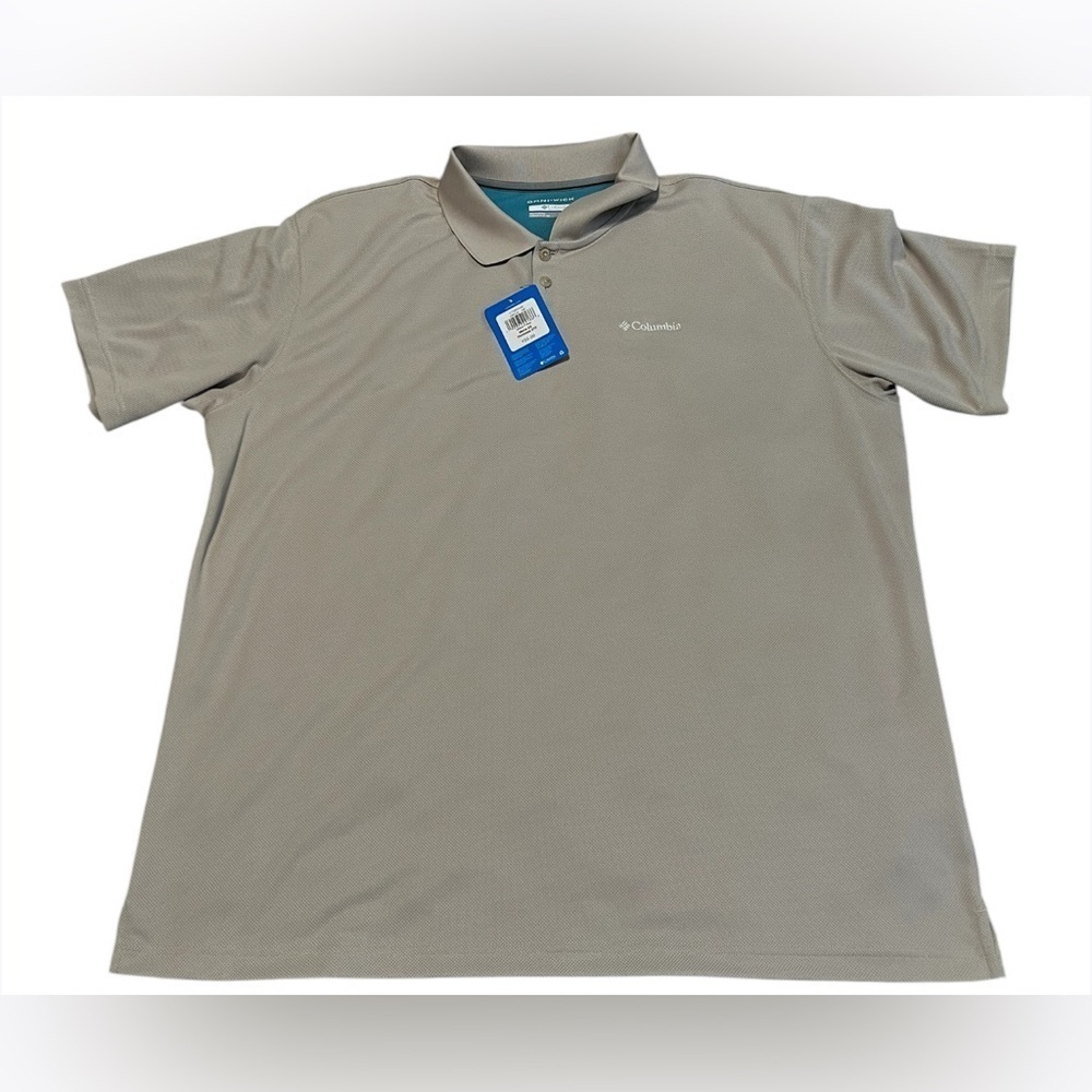NWT Columbia Omni-Wick Beige/Tan Short Sleeve Casual Polo